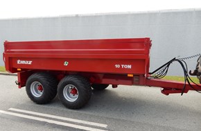 10 tons dumpervogn: 40 cm + 30 cm sider - indbygget slidsker - mekanisk bagklap