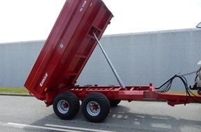 10 tons dumpervogn: 40 cm + 30 cm sider - indbygget slidsker - mekanisk bagklap